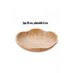Dekoratif Bambu Servis Tabak, Servis Tabağı, Salata Tabağı, Çap 25 cm