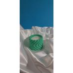 Dekoratif Beton Dalga Desenli Mum Renkli Desenli Mum - Yeşil