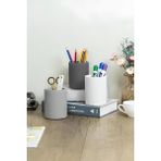 Dekoratif Beton Kalemlik 3’lü Set | Minimalist Organizer, Vazo, Saksı ve Diş Fırçalık - Siyah - Beyaz - Gri
