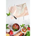 Dekoratif Cam Kesme Tahtası 30cm x 40cm Topraklı Mermer Görünümlü