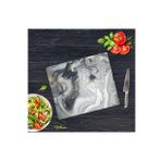 Dekoratif Cam Kesme Tahtası Gri Altın Mermer 29 X 34 Cm | Cam Kesme Tablası