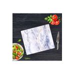 Dekoratif Cam Kesme Tahtası Mavi Mermer 29 x 34 cm | Cam Kesme Tablası