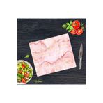 Dekoratif Cam Kesme Tahtası Pembe Mermer 29 x 34 cm | Cam Kesme Tablası