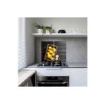 Dekoratif Cam Ocak Koruyucu Ve Kesim Tablası Kasa Limon 60cm X 52cm 2 Parça, 4'lü Ocaklar