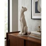 Dekoratif Çita Leopar Krem Rengi Biblo büst Heykel 43 Cm