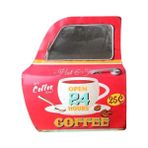 Dekoratif Coffee Temalı Kırmızı Araba Kapısı Ayna Hediyelik - Renkli - standart