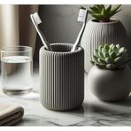 Dekoratif diş fıçalığı Modern Ribbed Toothbrush & Toothpaste Holder