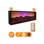 Dekoratif Elektrikli Yapay Şömine - 100x31.5x16.5 Cm - Farklı Renk Modları,kumandalı, Bluetooth Ses