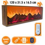 Dekoratif Elektrikli Yapay Şömine - 120 x 31.5 x 16 cm - Farklı Renk Modları,kumandalı, Bluetooth Ses - 120 x 31.5 x 16.5 Cm