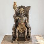 Dekoratif Enlil Figürü Veronese Biblo – Mitolojik Tema Şık Salon Dekoru Poliresin Dekoratif Obje 13x12,5x25 cm