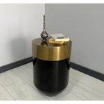 Dekoratif Eskitme Darbuka 60 cm Parlak Siyah Sehpa