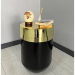 Dekoratif Gold Darbuka 60 cm Parlak Siyah Sehpa