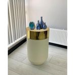 Dekoratif Gold Darbuka 70 cm Beyaz Sehpa