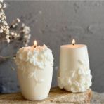 Dekoratif Gül Sevgililer Günü Anneler Günü Vanilya Kokulu Rattan Çiçekli Desenliluks Mum - Seçenek 1