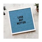 Dekoratif Harf Panosu, Beyaz Ahşap Çerçece Mavi Keçe Letter Board, (Siyah Harf) Bebek Anı Panosu - Beyaz - Mavi - 20 x 25 - Ayaklı Pano