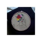 Dekoratif Hasır Duvar Panosu Boyama Tablo Bohem Duvar Tabağı Hasır Sepet Sanat Handmade-35x35cm 100100009135