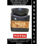 Dekoratif Hediye Aromaterapi Meditasyon Tütsülük Şık Seramik Fil Tasarımlı Buhurdanlık 11 X 9 Cm