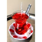 Dekoratif Hediyelik Nostaljik Çay Bardağında Çilek Kokulu Jel Mum - Açık Gri - Seçenek 1