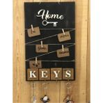 Dekoratif Home Keys Ahşap Resimlik Notluk Anahtarlık 39X25 cm