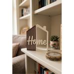 Dekoratif Home Yazılı Ev Biblosu - TV Ünitesi, Kitaplık ve Konsol Objesi 17,5 cm Kahverengi 17 x 17