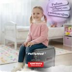 Dekoratif Kare Puf Orta Sehpa Ayak Uzatma Puf 40x40x42 Cm Puffymod (Gri)