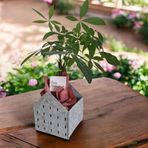Dekoratif Keçe Saksı Organizer Sepet – Gri, 20X20x25 Cm, 3 Mm Kalınlıkta Çok Amaçlı Keçe Saklama Kutusu (1 Adet)