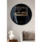 Dekoratif Klasik Araba Duvar Tablo Ahşap Yuvarlak Tablo - 50 x 50 - Yeşil