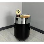 Dekoratif Krom Darbuka 60 cm Parlak Siyah Sehpa