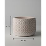 Dekoratif Küçük Beton Saksı – Ayaklı / Ayaksız – Sukulent & Mini Kaktüs Saksısı – Renk ve Desen Seçenekli - Ayaklı Karo Çizgi - Yeşil