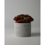 Dekoratif Küçük Beton Saksı – Ayaklı / Ayaksız – Sukulent & Mini Kaktüs Saksısı – Renk ve Desen Seçenekli - Ayaksız Wavy - Gri