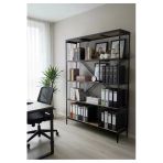 Dekoratif Lüx 5 Raflı Kitaplık Geniş Metal Kitaplık Dosya Rafı Ofis Salon Raf Ceviz