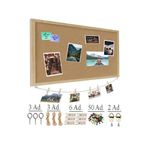 Dekoratif Mantar Pano Ahşap Çerçeve 45X60 Cm 1 Adet Harita Çivisi Hediyeli Duvara Monte Mantar Çerçeve Evde Okulda Büro