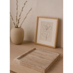 Dekoratif Mermer Tepsi Naturel 18x18 cm