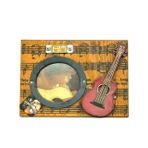 Dekoratif Metal Çerçeve Gitar Dekorlu Vintage Ev Ofis Hediyelik