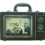 Dekoratif Metal Çerçeve Televizyon Temalı Vintage Hediyelik