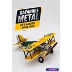Dekoratif Metal Çift Kanatlı Uçak Biblo Vintage Eskitme El Yapımı Ofis Ev Masa Süsü C0734