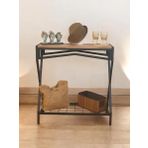 Dekoratif Metal Dresuar Ahşap Raflı Stand Çok Amaçlı Salon Ve Hol Rafı