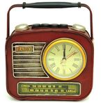 Dekoratif Metal Radyo Saatli Kumbara Vintage Biblo Hediyelik