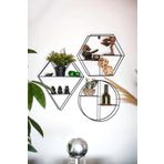 DEKORATİF METAL RAF GEOMETRİK 3'LÜ SET DUVAR RAFI KURULUM GEREKTİRMEYEN ÇOK AMAÇLI FOROĞRAFLIK STAND