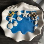 Dekoratif Midye Tabakta Deniz Temalı Doğal Soya Wax Vegan Mum - 1 Adet
