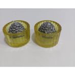 Dekoratif Mini Cam Kase Seti, 5,5x3,5 cm, Sarı, 2'li Set, Gümüş Kozalak Tealight Mum Hediyeli