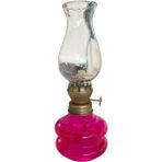 Dekoratif Nostaljik Küçük Boy Hediyelik Pembe Renkli Gaz Lambası Kandil