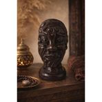 Dekoratif Otantik Büst Heykel – Modern Salon Ofis Masa Üstü Biblo – Vintage Ahşap Görünümlü Dekor (14,5 cm) Reçine