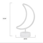 Dekoratif Pilli Ay Tasarımlı 3D Neon Led Masa Ve Gece Lambası (5224)