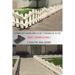 Dekoratif Plastik Alan Oluşturma Ve Bahçe Çiti 8 Adet Çit Y: 32 Cm / G: 4.4 M Sert Zemin Ayaklı - Beyaz