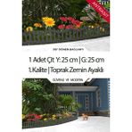 Dekoratif Plastik Bahçe Çiti ve Peyzaj Çiti 1 Adet Çit (Y: 25 cm / G: 25 Cm) Toprak Ayaklı - Antrasit