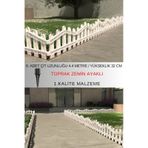 Dekoratif Plastik Bahçe ve Peyzaj Çiti 8 ADET ÇİT (Y: 32 CM/G: 4.4 M) TOPRAK AYAKLI (Beyaz)