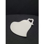Dekoratif Porselen Kalp Şekilli Servis Tabağı, 10 cm, Beyaz