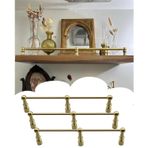 Dekoratif Raflar Için Pirinç Raf Rayları, Devrilme Önleyici Korkuluk Çubukları 1 2 3 4 5'li Paket, Kitaplık Boru Bariyer Tutucuları(3 Pack,66in/167.6cm)