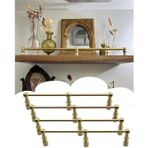 Dekoratif Raflar Için Pirinç Raf Rayları, Devrilme Önleyici Korkuluk Çubukları 1 2 3 4 5'li Paket, Kitaplık Boru Bariyer Tutucuları(4 Pack,20in/50.8cm)